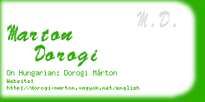 marton dorogi business card
